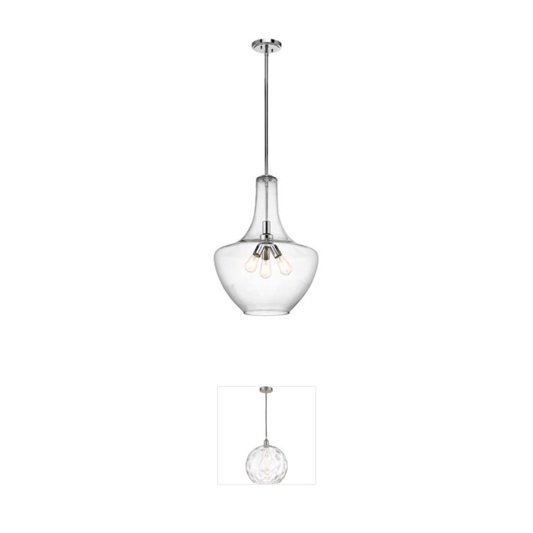 Kichler Everly Chrome & Seeded Glass Pendant