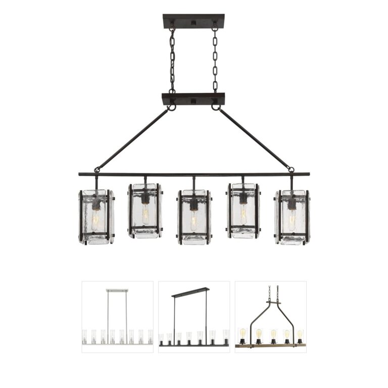 Savoy House Glenwood English Bronze Linear Chandelier with Water Glass