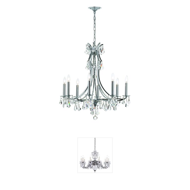 Crystorama Cedar 8-Light Polished Chrome Hand Cut Crystal Chandelier