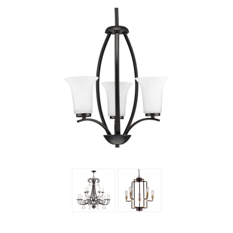 Progress Lighting Joy Collection Three-Light Steel Foyer Chandelier