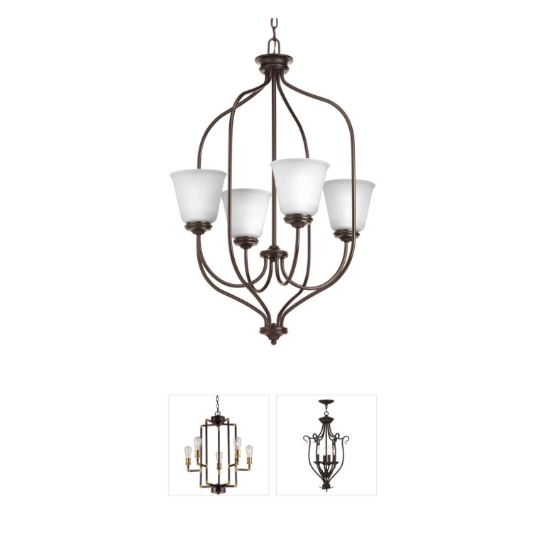 Progress Lighting Keats Antique Bronze Frosted Glass Foyer Pendant