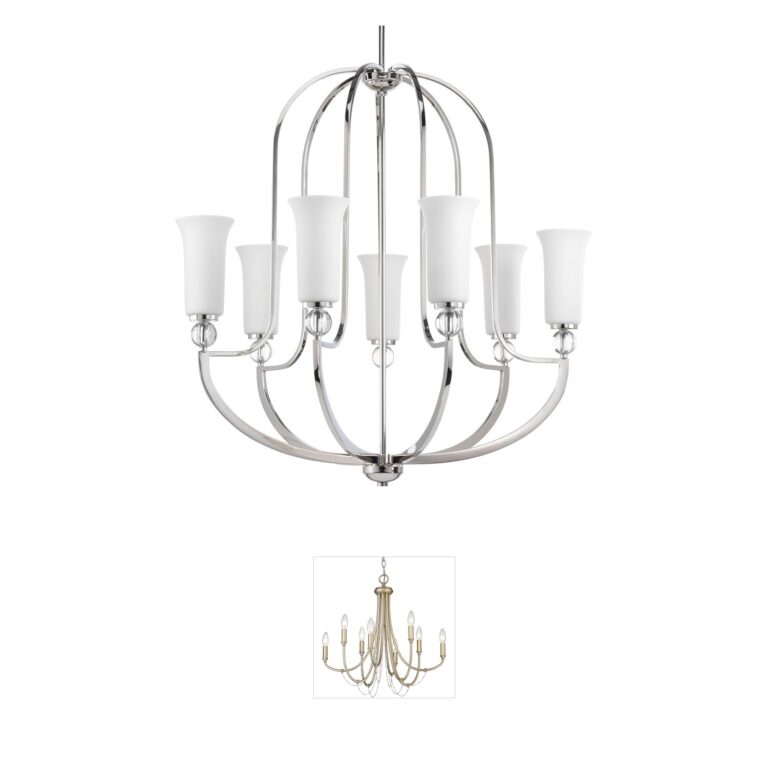Progress Lighting Elina Collection Polished Nickel Chandelier