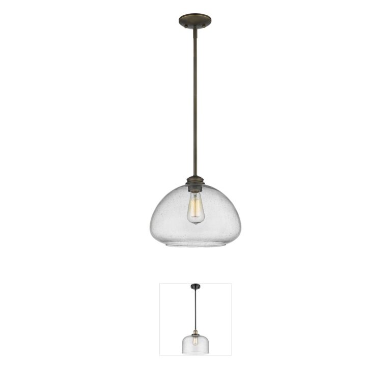 Z-Lite Amon Olde Bronze Pendant with Clear Seedy Glass