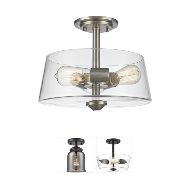 Z-Lite Annora Collection Brushed Nickel Semi-Flush Mount