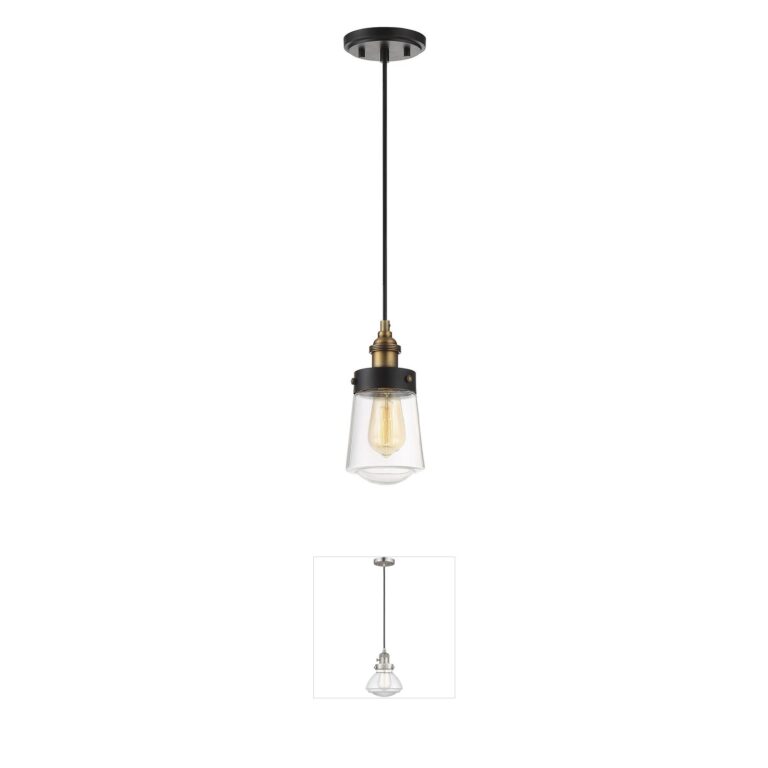 Savoy House Macauley Mini Pendant - Vintage Black & Warm Brass