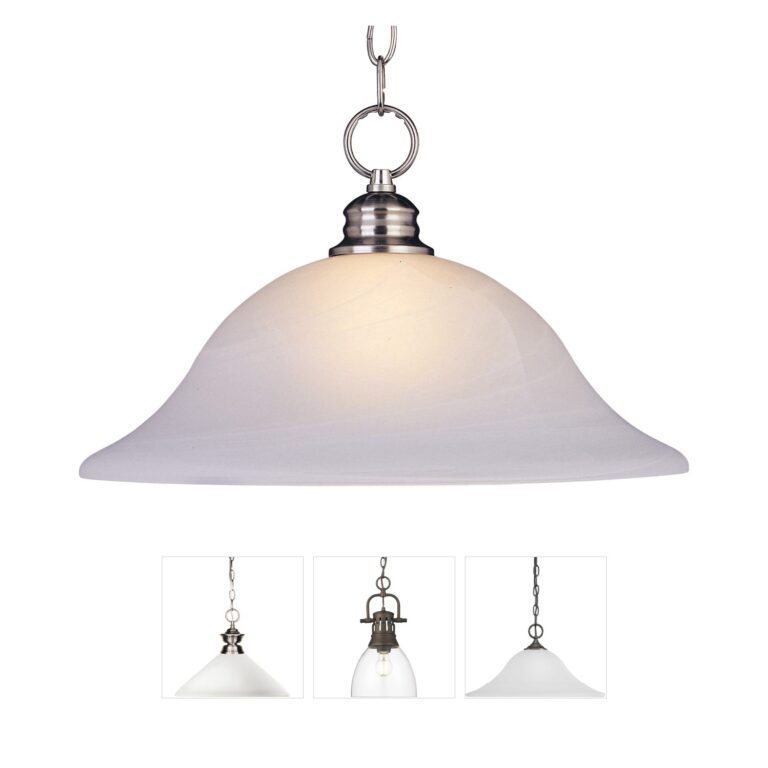 Maxim Lighting Essentials 91076MRSN Satin Nickel Pendant with Marble Glass