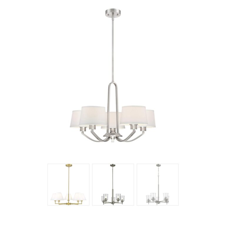 Designers Fountain Studio Satin Platinum 5-Light Chandelier