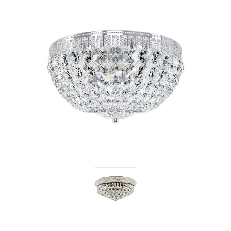 Schonbek Petit Crystal 12-Inch Swarovski Spectra Silver Flush Mount