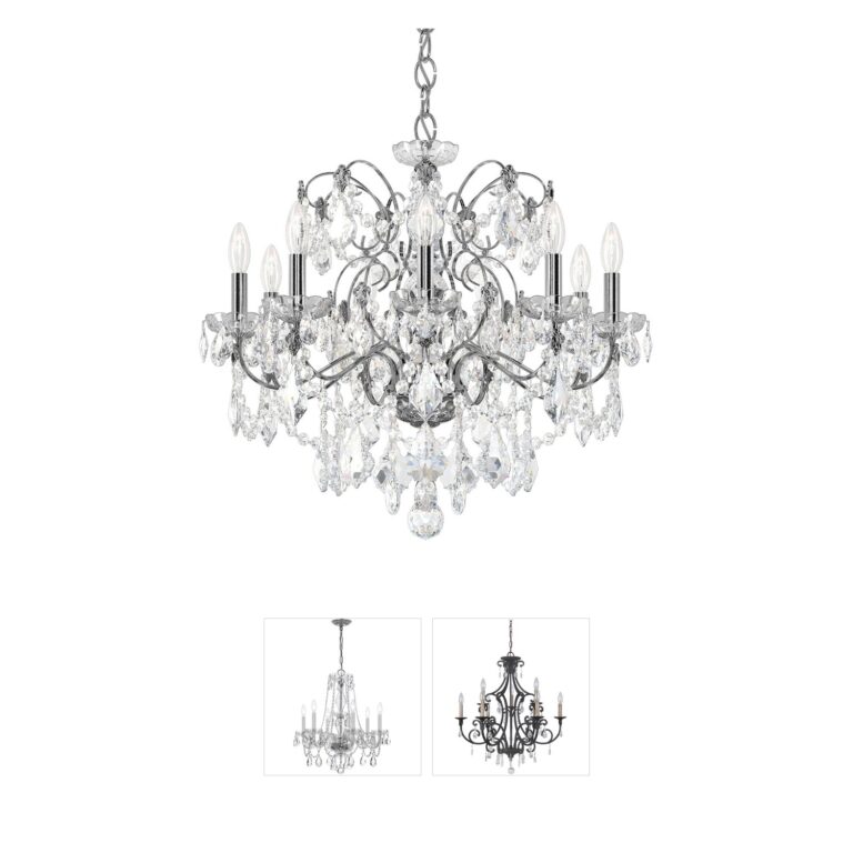 Schonbek Century 9-Light Polished Silver and Heritage Handcut Crystal Chandelier