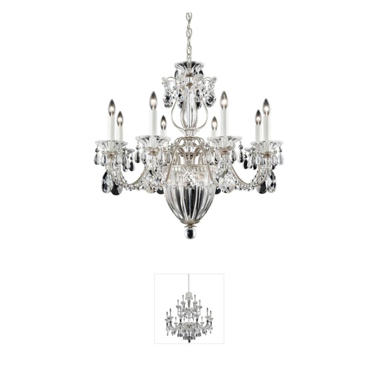 Schonbek Bagatelle 11-Light Antique Silver Chandelier with Clear Heritage Crystal