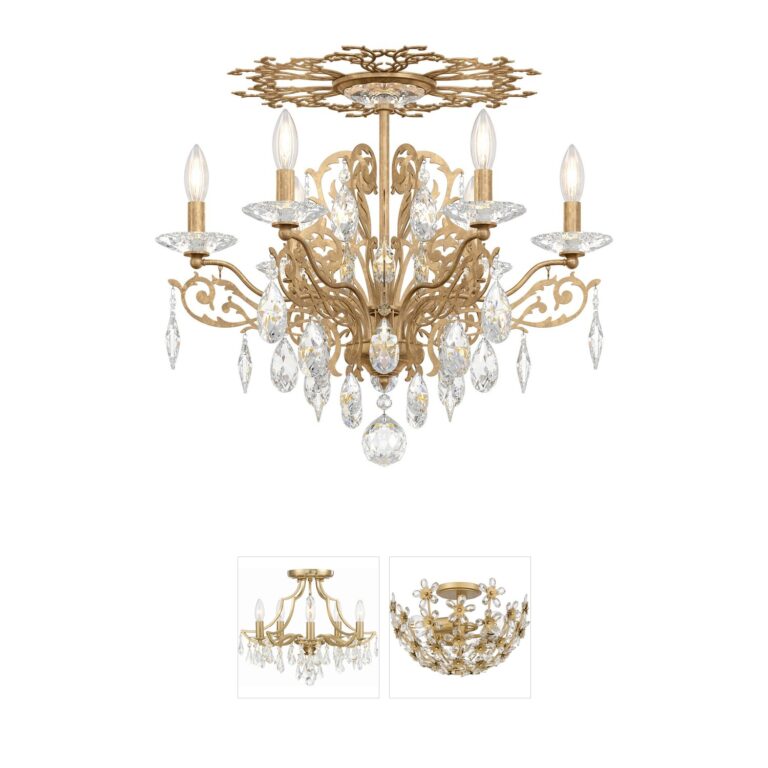 Schonbek Filigrae French Gold & Heritage Crystal Semi-Flush Mount
