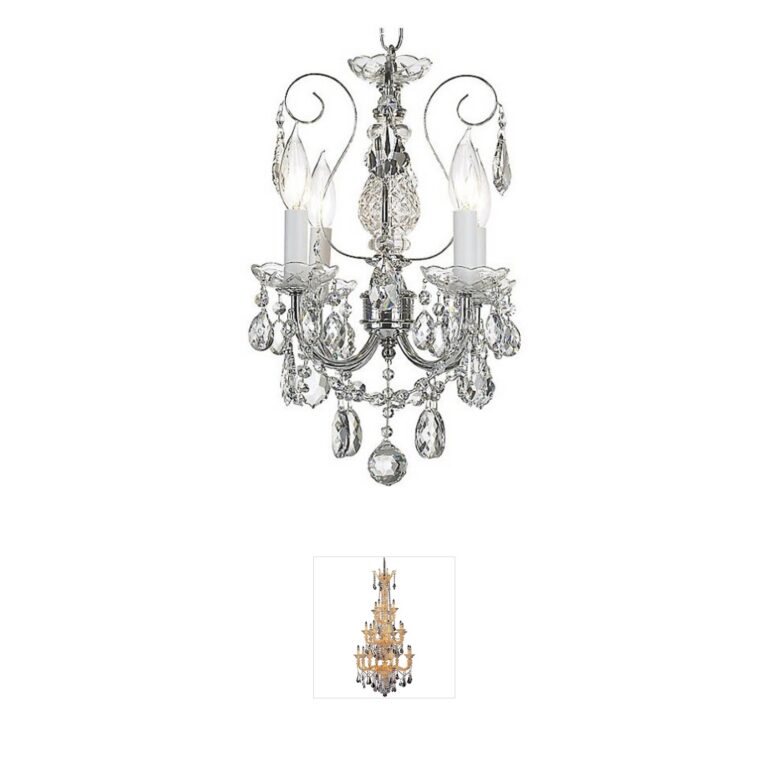 Schonbek New Orleans 4-Light Polished Silver Chandelier with Heritage Handcut Crystal