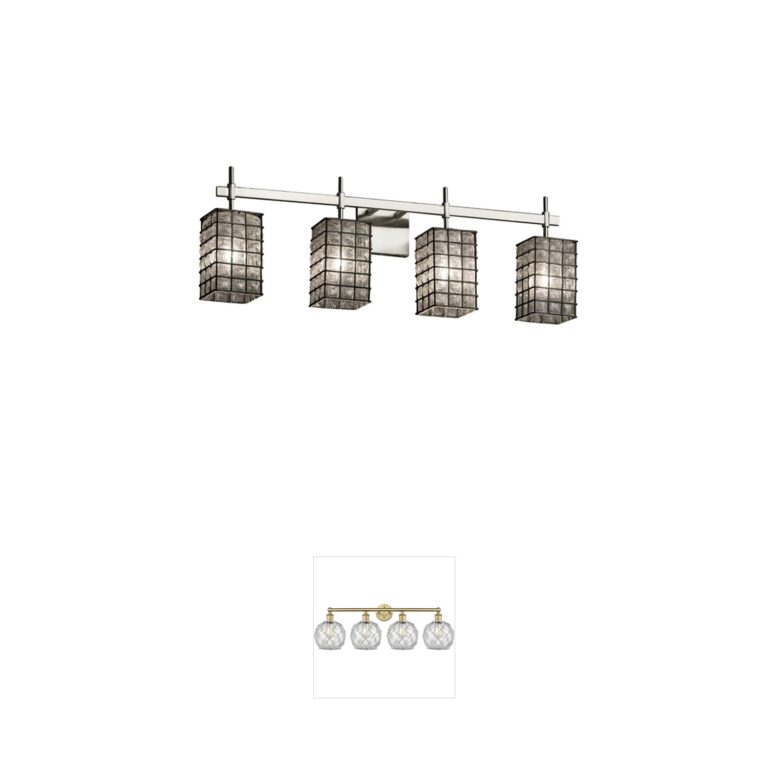 Justice Design Group Wire Glass Brushed Nickel 4-Light Vanity Sconce