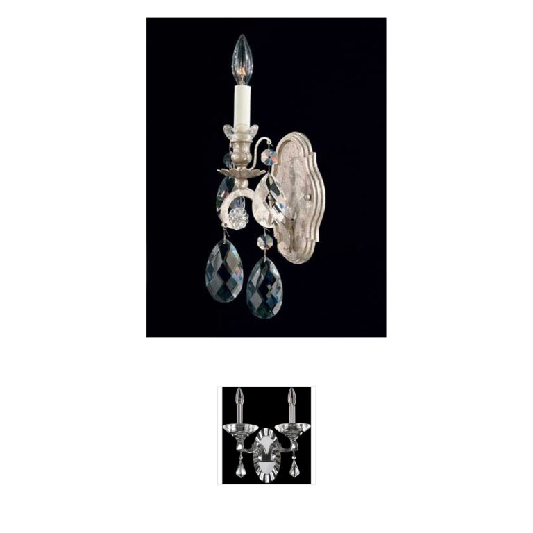 Schonbek Renaissance Antique Silver Wall Sconce with Heritage Handcut Crystal