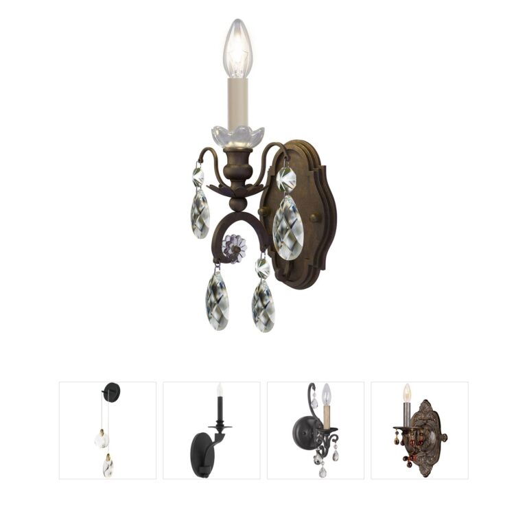 Schonbek Renaissance Heirloom Bronze Wall Sconce with Clear Heritage Handcut Crystal