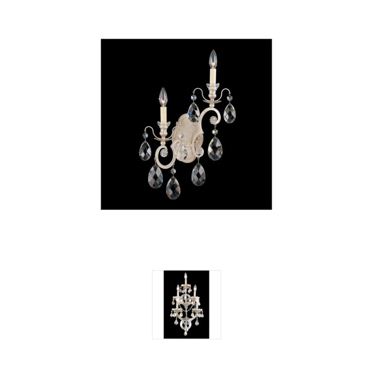 Schonbek Renaissance Black 2-Light Right Wall Sconce with Heritage Crystal