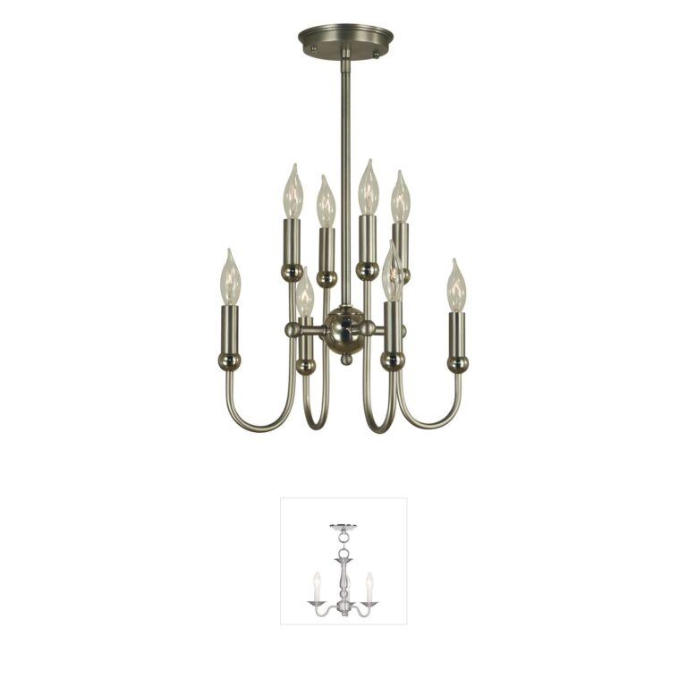 Framburg Nicole 8-Light Antique Brass and Matte Black Mini Chandelier