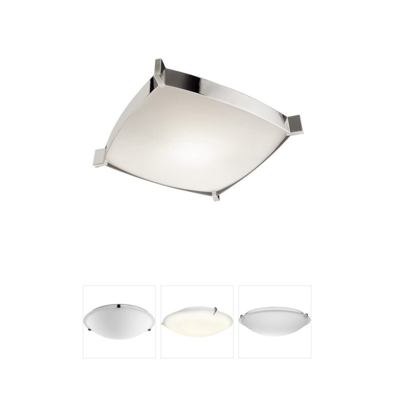Jesco Linea Chrome & Frosted Glass Flush Mount