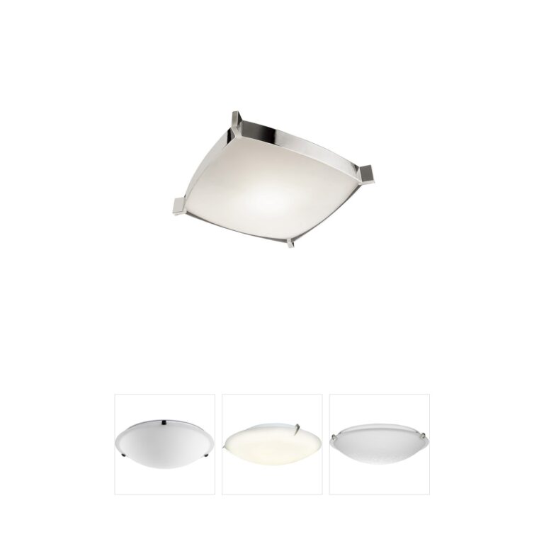 Jesco Linea Chrome Flush Mount with Frosted Glass