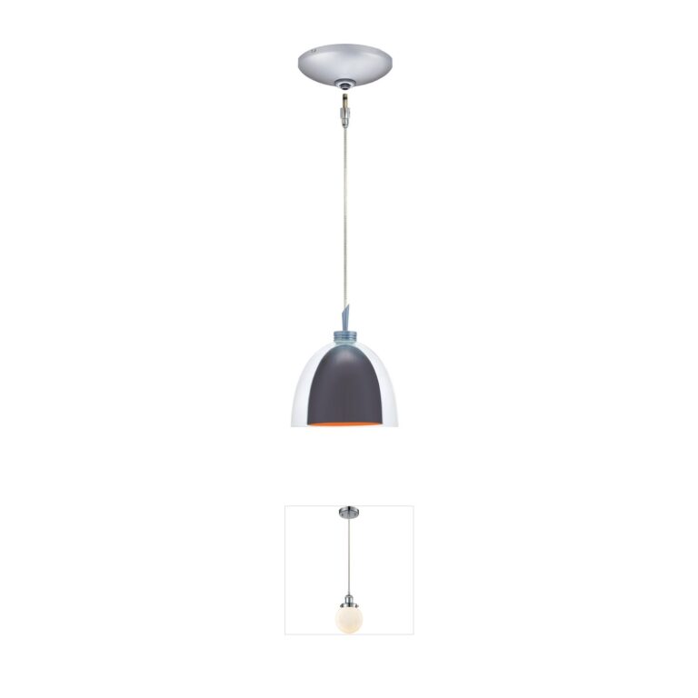 Jesco Lina Collection Satin Nickel Mini Pendant with Glass