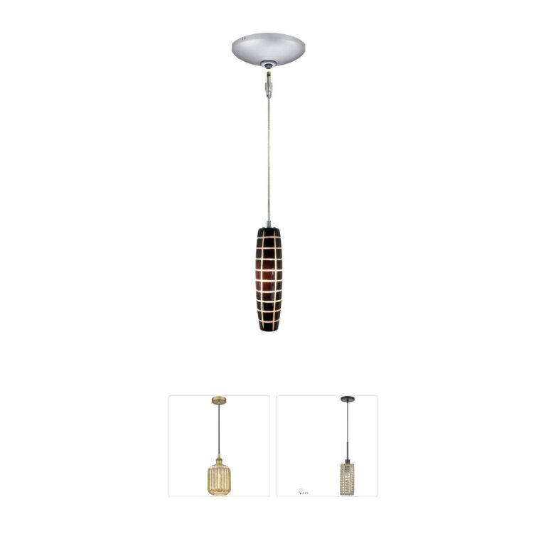 Jesco Envisage Vi Satin Nickel Mini Pendant with Black & White Grooves
