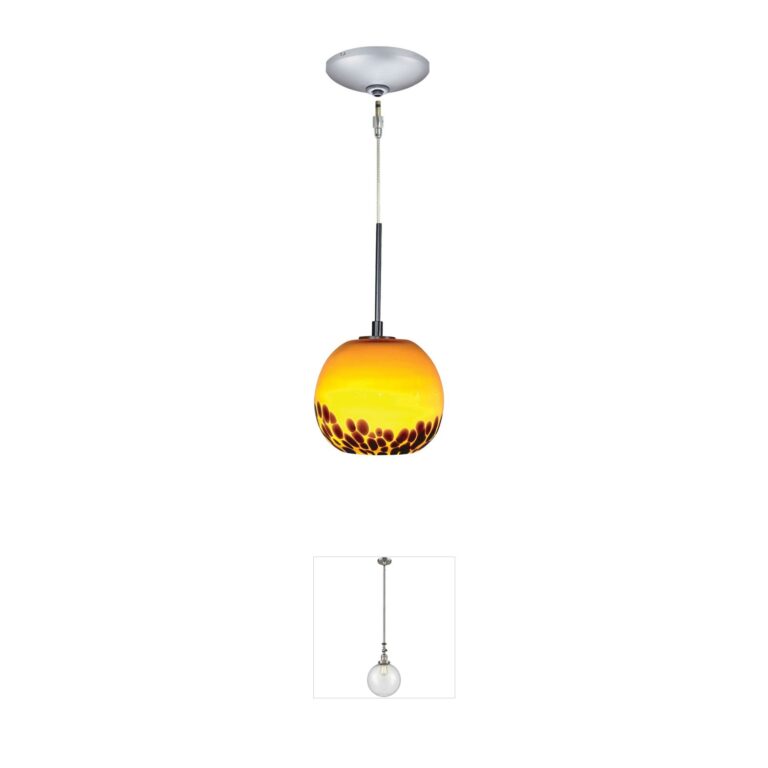 Jesco Envisage Vi Satin Nickel & Amber Glass Mini Pendant