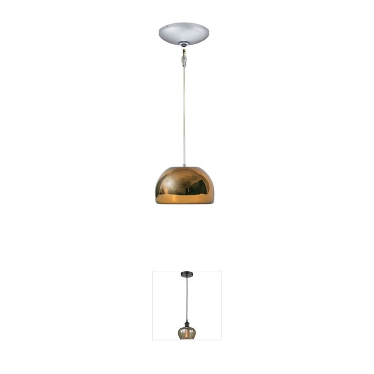 Jesco Envisage Vi Satin Nickel Mini Pendant with Chocolate Glass