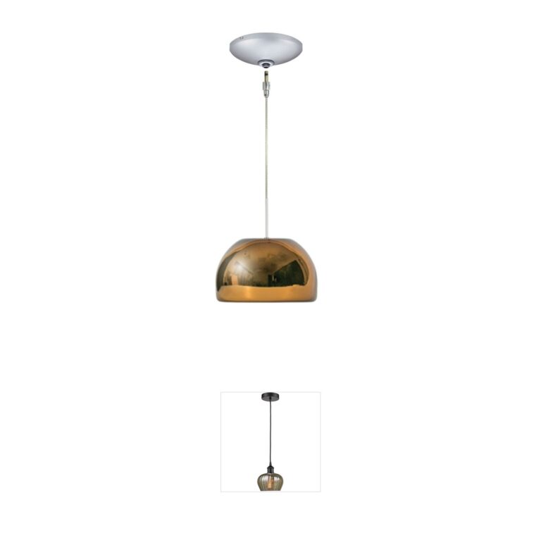 Jesco Envisage Vi Satin Nickel Mini Pendant with Chocolate Glass