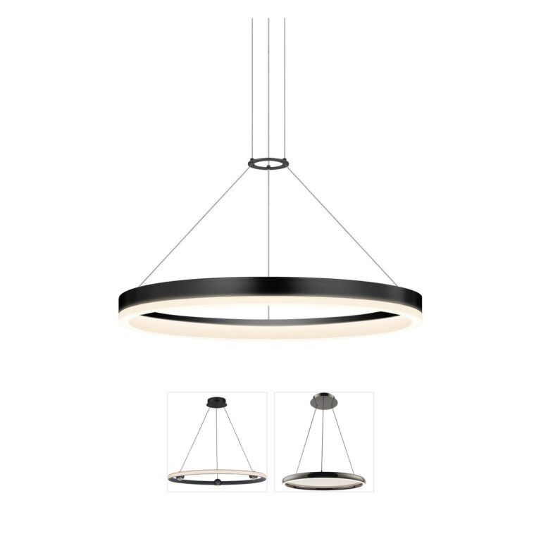 Sonneman Lighting Corona LED Ring Pendant in Satin Black