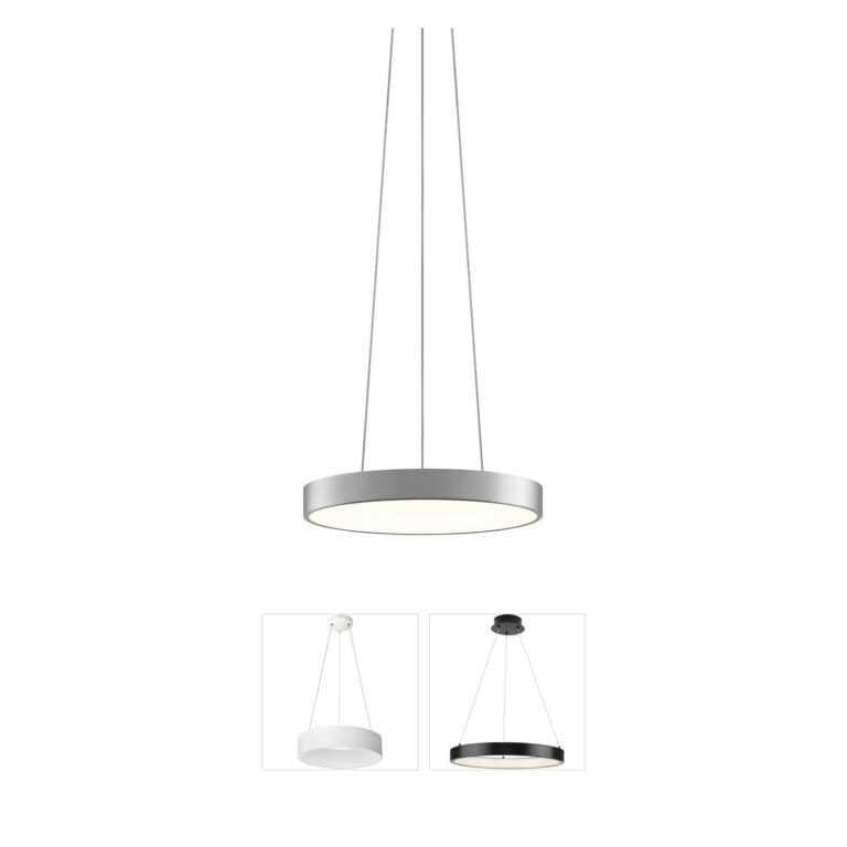 Sonneman Pi Ring LED Pendant in Bright Satin Aluminum