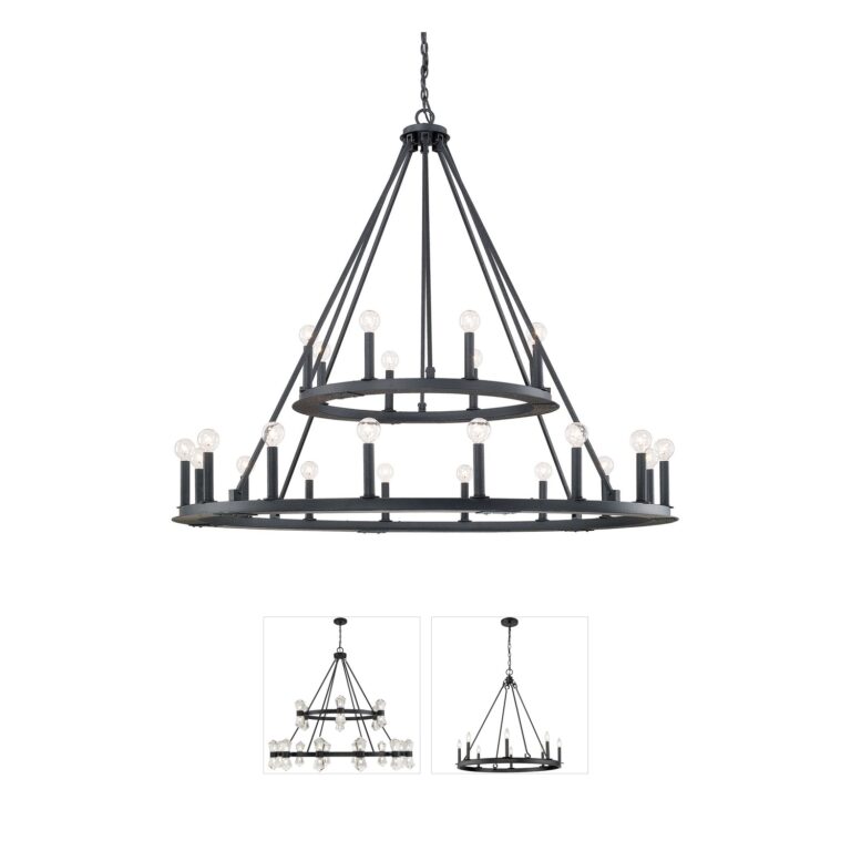 Capital Lighting Pearson Black Iron Tiered Ring Chandelier