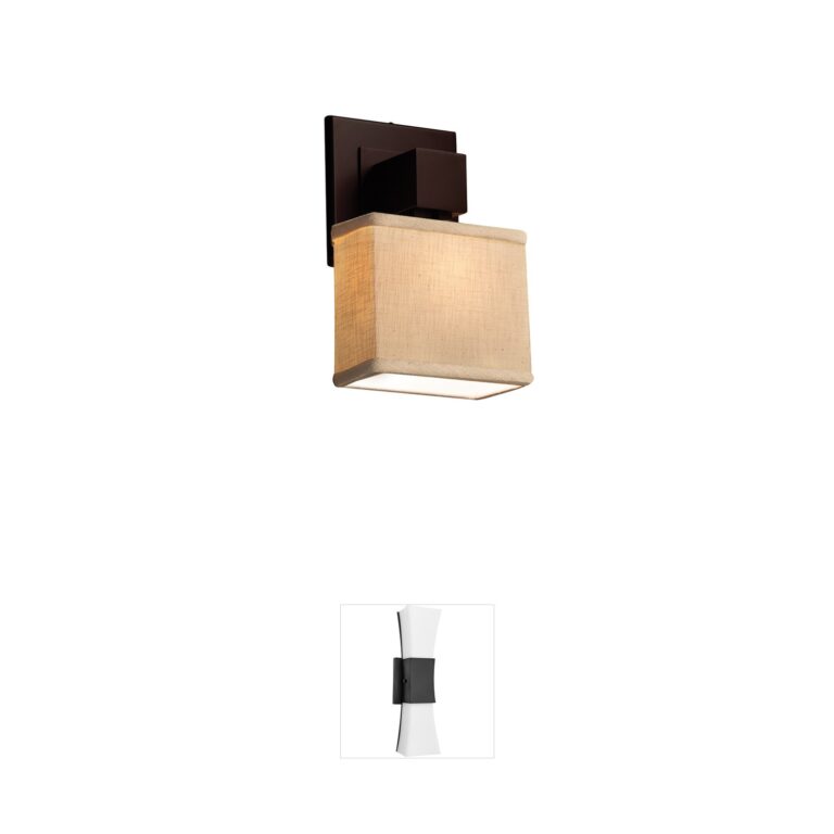 Justice Design Textile Woven Fabric Rectangle LED Wall Sconce