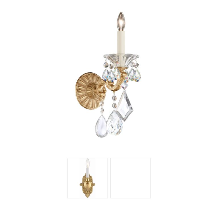 Schonbek La Scala Wall Sconce in Etruscan Gold and Clear Heritage Handcut Crystal
