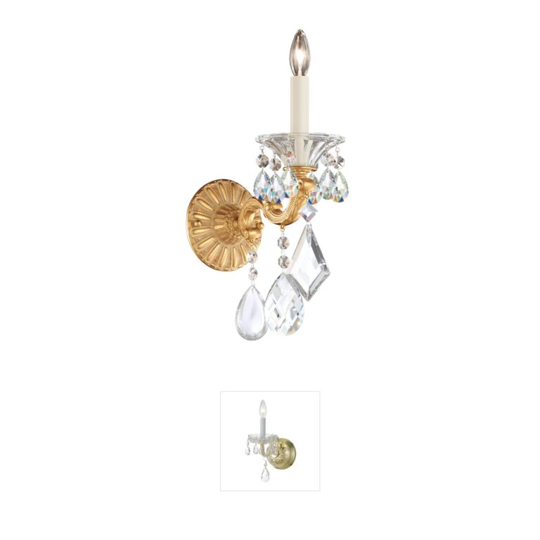 Schonbek La Scala Parchment Gold Wall Sconce with Heritage Handcut Crystal