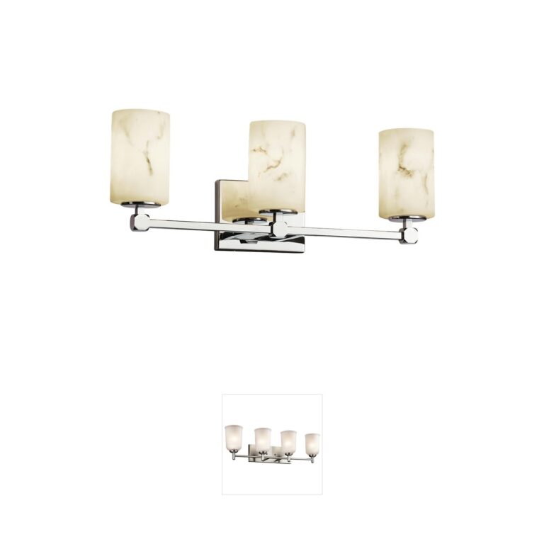 Justice Design Group LumenAria Faux Alabaster 3-Light LED Vanity Light