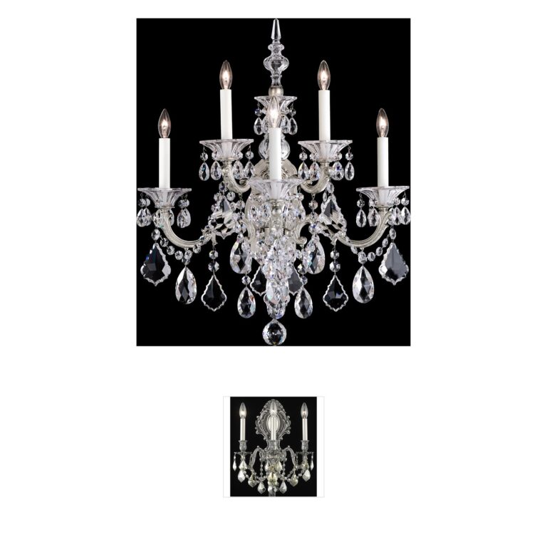 Schonbek La Scala Antique Silver Wall Sconce with Heritage Handcut Crystal