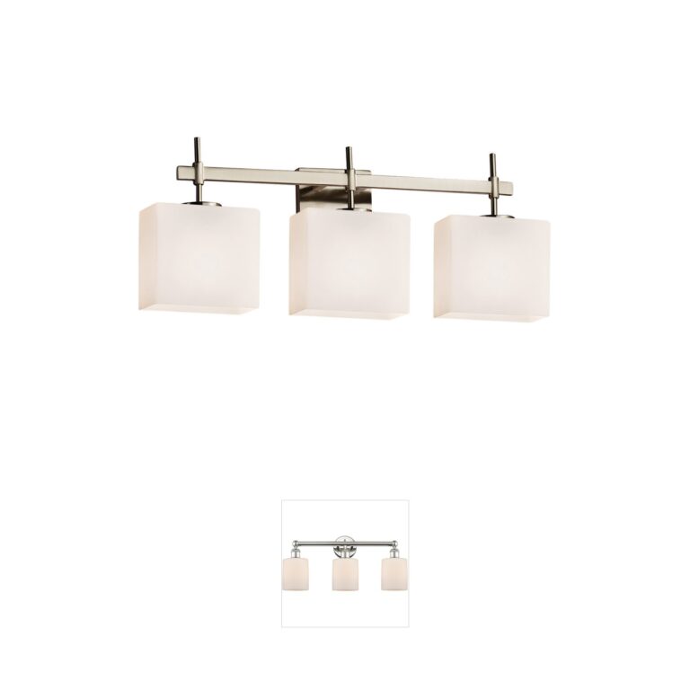 Justice Design Fusion Rectangle Artisan Glass LED Vanity Light
