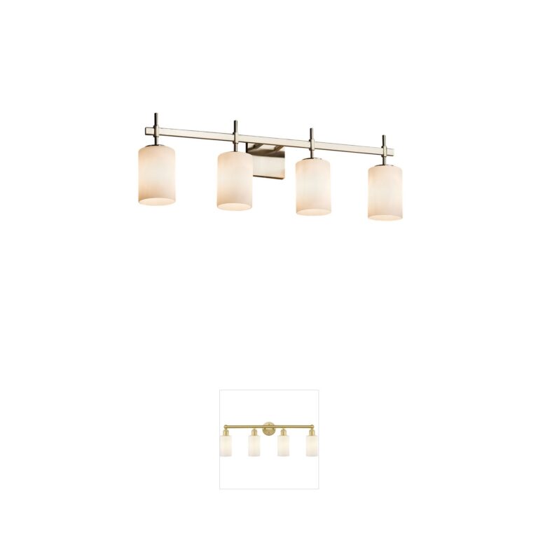 Justice Design Fusion Opal LED Vanity Light in Brushed Nickel