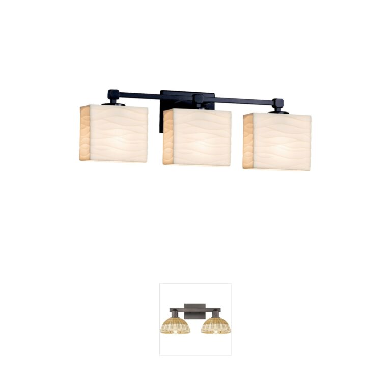 Justice Design Porcelina Rectangle Faux Porcelain LED Vanity Light