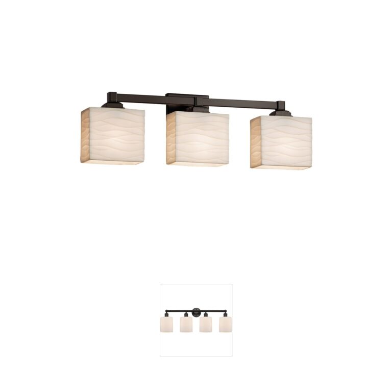 Justice Design Porcelina Pleated Faux Porcelain Vanity Light