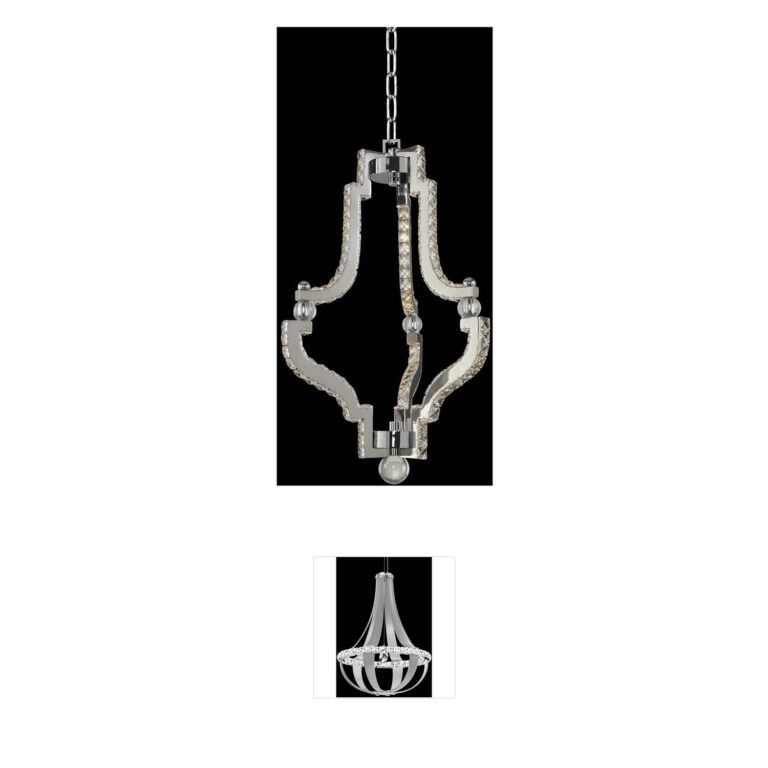 Allegri Cambria 14" LED Chrome Pendant with Firenze Crystals