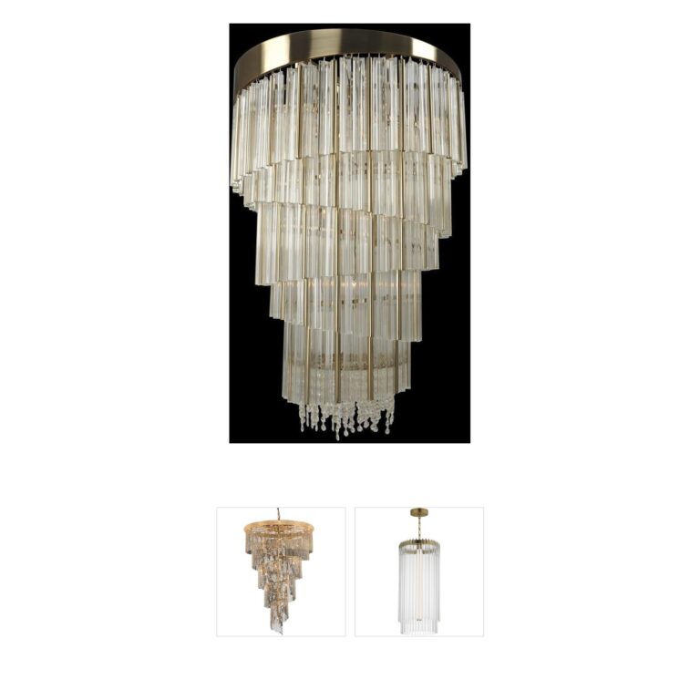 Allegri Espirali Firenze Crystal Plated Steel Foyer Pendant
