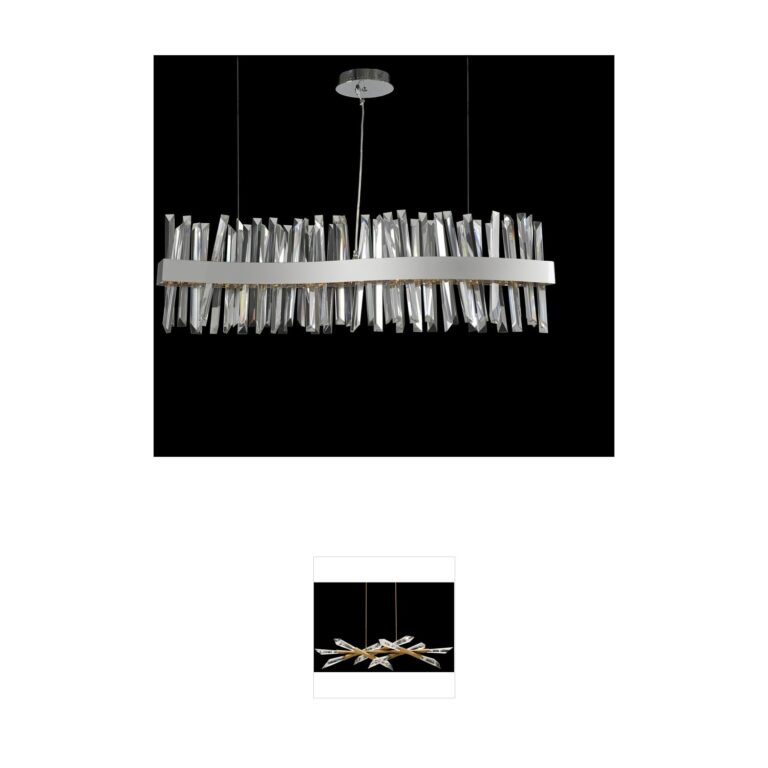 Allegri Glacier Chrome LED Wave Island Light