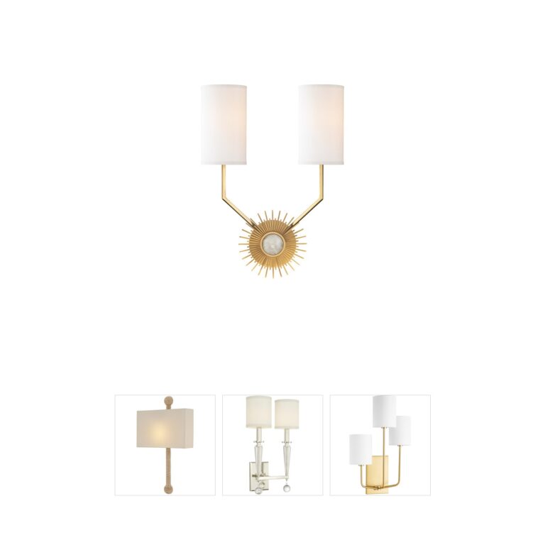 Hudson Valley Borland Aged Brass Wall Sconce with Silk Shade