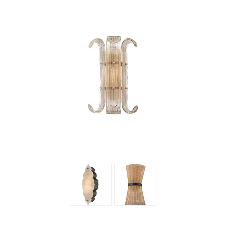 Hudson Valley Brasher Aged Brass and Champagne Glass Wall Sconce