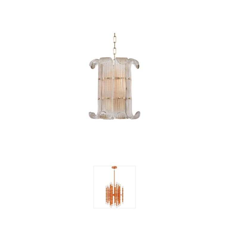 Hudson Valley Brasher Aged Brass Chandelier with Champagne Glass