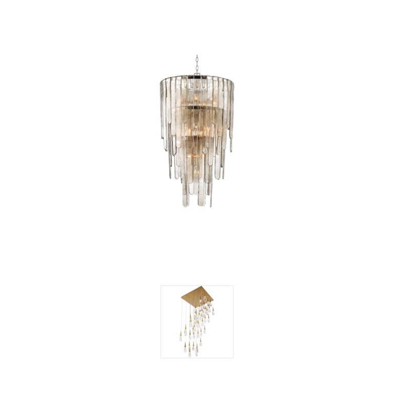 Hudson Valley Fenwater 16-Light Polished Nickel Pendant with Champagne Glass