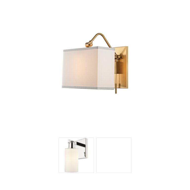 Hudson Valley Leyden Aged Brass Wall Sconce with Silk Shade