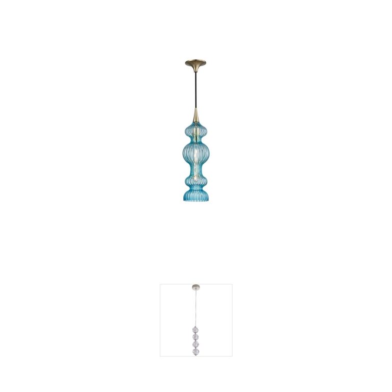 Hudson Valley Pomfret Blue Glass Pendant
