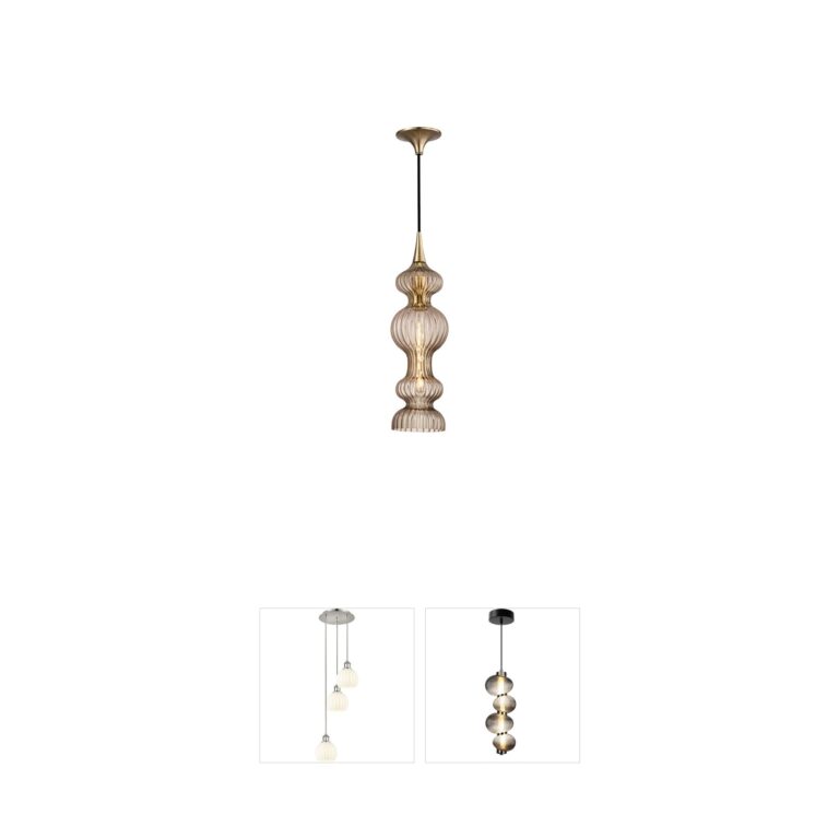 Hudson Valley Pomfret Aged Brass Pendant with Bronze Glass
